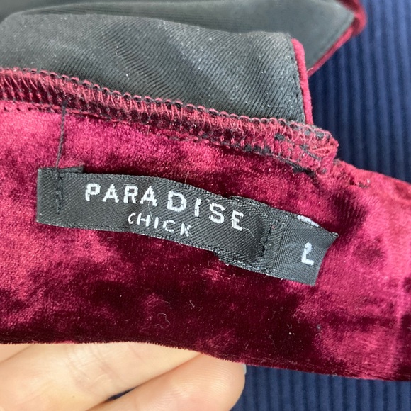 Like new Pole Wear Paradise Chick red velvet halter neck pole top - Picture 6 of 8